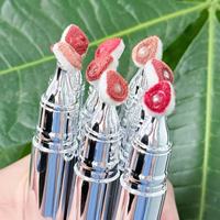 Rouge à lèvres mat velours végétalien haute pigmentation pour maquillage peaux foncées, tube argenté de luxe, fabricant de marque privée, faible MOQ, vente en gros
