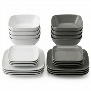 <span class=keywords><strong>Servizio</strong></span> di <span class=keywords><strong>Piatti</strong></span> <span class=keywords><strong>Quadrati</strong></span> in Ceramica Moderna per 4 Persone, Set di <span class=keywords><strong>Piatti</strong></span> e Ciotole in <span class=keywords><strong>Porcellana</strong></span>, Stoviglie in Gres per Casa e Ristorante, Pronta Consegna - Product Image 1