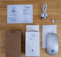AIAMX Mouse Gaming optikal, cahaya penuh warna ramping 2.4Ghz 800-1600dpi Laptop kustom pengisian daya