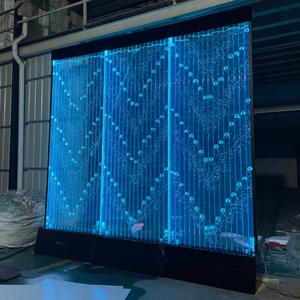 Nouveautés : Fontaine d'eau autoportante avec panneau acrylique artificiel, mur à bulles d'eau LED, cascade pour la décoration de la pièce - Product Image 4