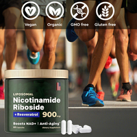 Capsules de Nicotinamide Riboside Liposomal NAD 900mg, Complément Alimentaire Anti-Âge pour Adultes, Stimule l'Énergie et l'Immunité