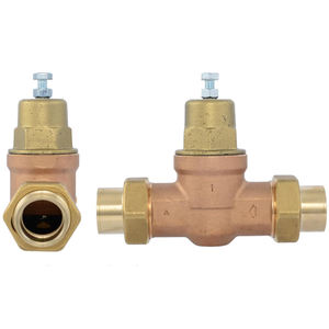 Vanne de régulation de <span class=keywords><strong>pression</strong></span> à double union - Connexion à sertir de 1 pouce, réglable de 10 à 70 PSI, construction en laiton, compatible <span class=keywords><strong>eau</strong></span> chaude et <span class=keywords><strong>froide</strong></span> - Product Image 4