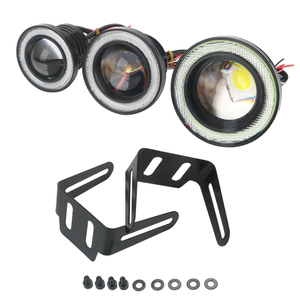 Phổ dẫn Sương Mù Ánh sáng bóng đèn đầu đèn 12V màu vàng trắng COB DRL Đèn lái xe 2.5 "3.0" 3.5 "mắt thiên thần xe đèn sương mù - Product Image 2