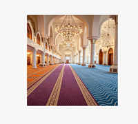 Dalles de tapis de prière premium en laine/soie tuftées, à motifs abstraits et sacrés personnalisés, tons terreux, pour centre communautaire islamique