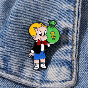 YINI karikatür richie'nin zengin emaye pimleri için sevimli Metal broş yaka Pin aksesuarları para çantası rozeti sırt elbiseleri-toptan Pin - Product Image 4