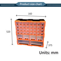 Boîte de rangement portable multifonctionnelle imperméable de haute qualité DRX DPC005, organiseurs empilables en PP, conteneur de rangement à 38 tiroirs