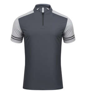 Ruiquwin เสื้อกีฬาผู้ชายแบบมีซิปครึ่งระบายอากาศได้ดีเสื้อยืดออกกำลังกายแบบเย็บปะสำหรับฤดูร้อน - Product Image 4