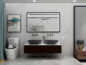 Lavabos de Pared de Acrílico Ovalados de Alta Calidad para Baño, con Desagüe, Diseño Moderno, Hechos en China FW-2216 - Product Image 2