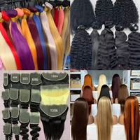 Extensions de cheveux à double trame, provenant d'un seul donneur, cheveux bouclés vietnamiens, birmans, indiens, cambodgiens, tissages de cheveux, extensions