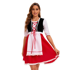 Disfraz de Caperucita Roja para mujer con capa, vestido de cosplay de Halloween, traje de cuento de hadas para adultos - Product Image 5
