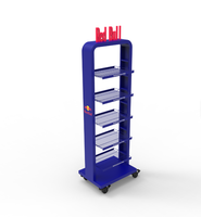 Étagère à boissons robuste à 5 niveaux - Support métallique double face détachable avec roulettes et plateau réglable