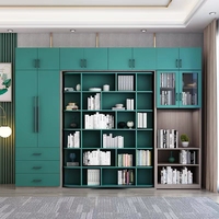 Lit escamotable mural multifonctionnel en bois avec armoire, bureau et bibliothèque intégrés