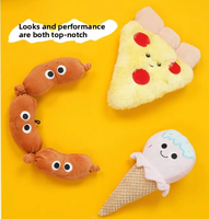 Jouet pour chien durable, résistant aux morsures, en peluche mignonne, en forme de hamburger, jouet sonore interactif pour races moyennes à grandes, parfait