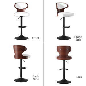 Taburete de Bar Ergonómico Moderno de Doble Color, en Cuero PU, Giratorio, Altura Ajustable, Asiento Grande, para Hotel, Cocina, Barra de Exterior - Product Image 5