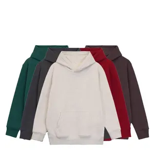 400 GSM Hoodie bırak omuz polar ağır çift katmanlı nefes oluklu pamuk kazak erkekler için kaput ile