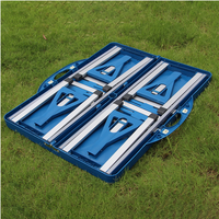 Ensemble de table et de chaises pliantes d'extérieur en alliage d'aluminium moderne, 4 places, avec trou pour parasol, pour cour et camping