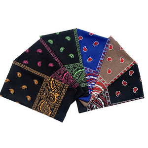 Groothandel 100% zacht katoenen vissershoofddoek grote vierkante zakdoeken 2-zijdig bedrukt paisley novelty sjaal bandana's voor heren - Product Image 2