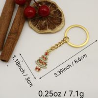 Noel Ağacı Anahtarlık, 86x30mm, Tatil Hediyeleri ve Sırt Çantaları için Emaye Detaylı Altın Tonlu Metal, Altın