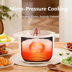 Olla Eléctrica de Micro-Presión de 600W con Tapa Transparente, Multifuncional para Comidas Rápidas, Papillas y Hot Pot, Fácil de Limpiar - Product Image 5
