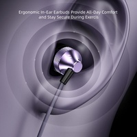 Écouteurs intra-auriculaires filaires en métal avec port Type-C, subwoofer, embouts ronds et plats, contrôle par fil pour téléphone portable, vente en gros à bas prix