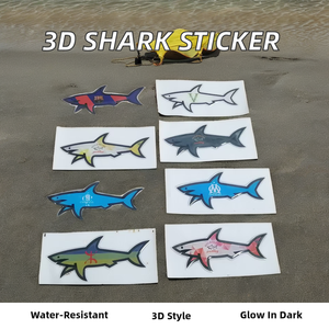 Omerta Cartoon Shark Vinyl Sticker Waterproof Gloss Lamination Promotional Gift PVC Material - Product Image 5