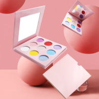 Palette de fards à paupières personnalisable 9 couleurs en carton blanc, faible MOQ, vente en gros, poudre de maquillage à haute pigmentation
