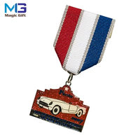 Médaille sportive personnalisée sur le thème des animaux de dessin animé, en alliage de zinc, émail souple, logo imprimé UV, gravure avec ruban souvenir