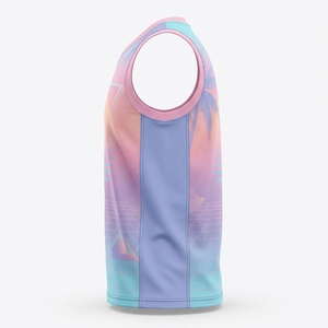 Camiseta de Baloncesto Personalizada para Hombre, Transpirable, Resistente al Viento, Ecológica, de Poliéster, de Secado Rápido, Cuello en V, Malla sin Mangas, Impresión Sublimada - Product Image 4