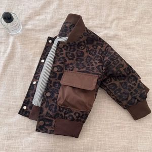 <span class=keywords><strong>Chaqueta</strong></span> de Béisbol de Media Longitud con Cierre, Estampado de Leopardo, Estilo Retro Coreano, para Niños, Primavera/Otoño 2026 - Product Image 6
