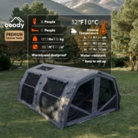 Tente pneumatique Coody 17.2 Familia Pro - Tente pneumatique grise à ouverture rapide, grand espace, tente de camping pliable gonflable