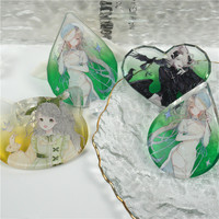 Porte-clés rond transparent en acrylique imprimé UV, vierge, de la marque Hercter Source Factory, idéal pour les fans de manga, cadeau ou présentoir