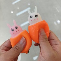 Jouet Squishy Lapin Carotte en Gros, Jouet Anti-Stress en TPR, Balle Rebondissante, Jouet de Décompression, Cadeau de Pâques pour Enfants