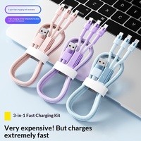 Cable USB-A Trenzado Tres en Uno Compatible con Android para 6A, Cable de Carga Súper Rápida de 100W para Teléfonos Inteligentes