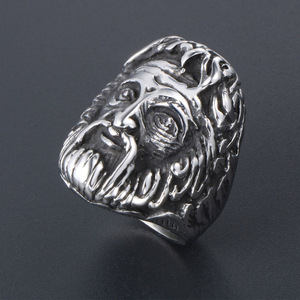 European American Gothic Punk Face <b>Ring</b> <b>Titanium</b> Steel Men's Jewelry SA459 - Product Image 3