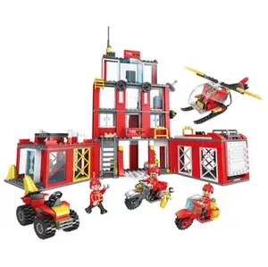 Blok Bangunan Pemadam Kebakaran Truk Pemadam Kebakaran, Puzzle Pesawat Terbang Rakit dengan Mainan Anak-anak