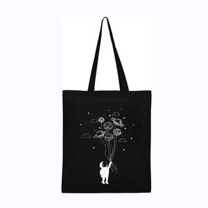 Wholesale Custom Organic Cotton Shopping Bag Black <b>Canvas</b> <b>Tote</b> Bag with Custom Print Logo Plain Letter Pattern - Product Image 3