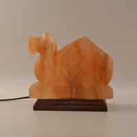 Lampe de sel de l'Himalaya sculptée à la main en forme d'animal, lumière de nuit en sel rose naturel, décoration de Noël Feng Shui pour la maison, cadeau