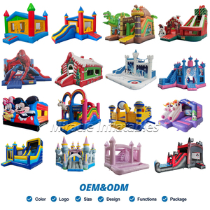 Trẻ em phim hoạt hình xe chủ đề Bounce House Combo ba thách thức trượt leo tường trở ngại chạy nhảy Đấu Trường nhiệm vụ nặng nề - Product Image 3