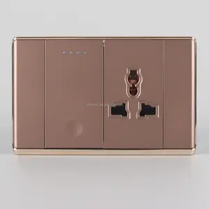 2023 new design modern luxury big multifunctional brown plate plugs sockets universal wall switches
