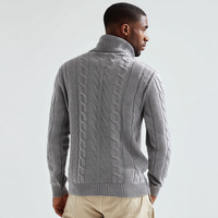 Pull à col roulé en laine mérinos pour hommes, pull chaud et élégant pour l'hiver