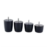 Pieds de table de canapé en plastique noir DIY, réglables en hauteur, imitation bois, anti-corrosion, robustes, pour chambre et salon
