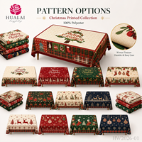 Nappe de Noël HuaLai 8ft x 10ft en polyester motif Bonhomme en pain d'épices pour la maison, les banquets et les fêtes, résistante aux plis, vente en gros