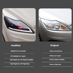 Fari Anteriori per <span class=keywords><strong>Ford</strong></span> <span class=keywords><strong>Focus</strong></span> 09-13 Gruppo Ottico con Lenti Modificate Fari a LED Luci Diurne e Indicatori di Direzione a Flusso - Product Image 4