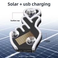 Lumière d'ambiance transfrontalière pour voiture, néon décoratif LED sans fil à énergie solaire avec ventouse en forme de cœur et de triangle pour fenêtre