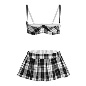 Man Yu Lingerie Women's School Uniform Temptation Passionate Breast-Exposing Set Bedtime Teasing Cute Sexy Pure Desire JK - Product Image 5