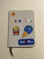 Carnet en toile DIY avec autocollants en tissu imprimés et brodés, carnet de notes pour étudiant, carnet épais à feuilles mobiles