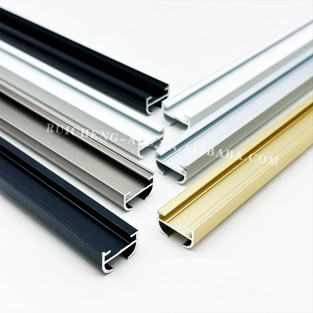 Aluminio anodizado Fabricante Pista de cortina Extrusión de aluminio Barras y rieles de cortina de metal
