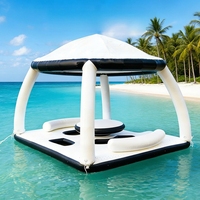 Plateforme flottante gonflable en PVC pour activités nautiques, 3M x 3M x 4M, avec coussin de loisirs, direct usine transfrontalière