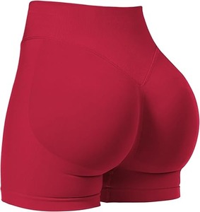 Short de motard taille haute pour femme avec coupe sans couture personnalisé Gym Sport Fitness entraînement prix de gros motif solide - Product Image 6