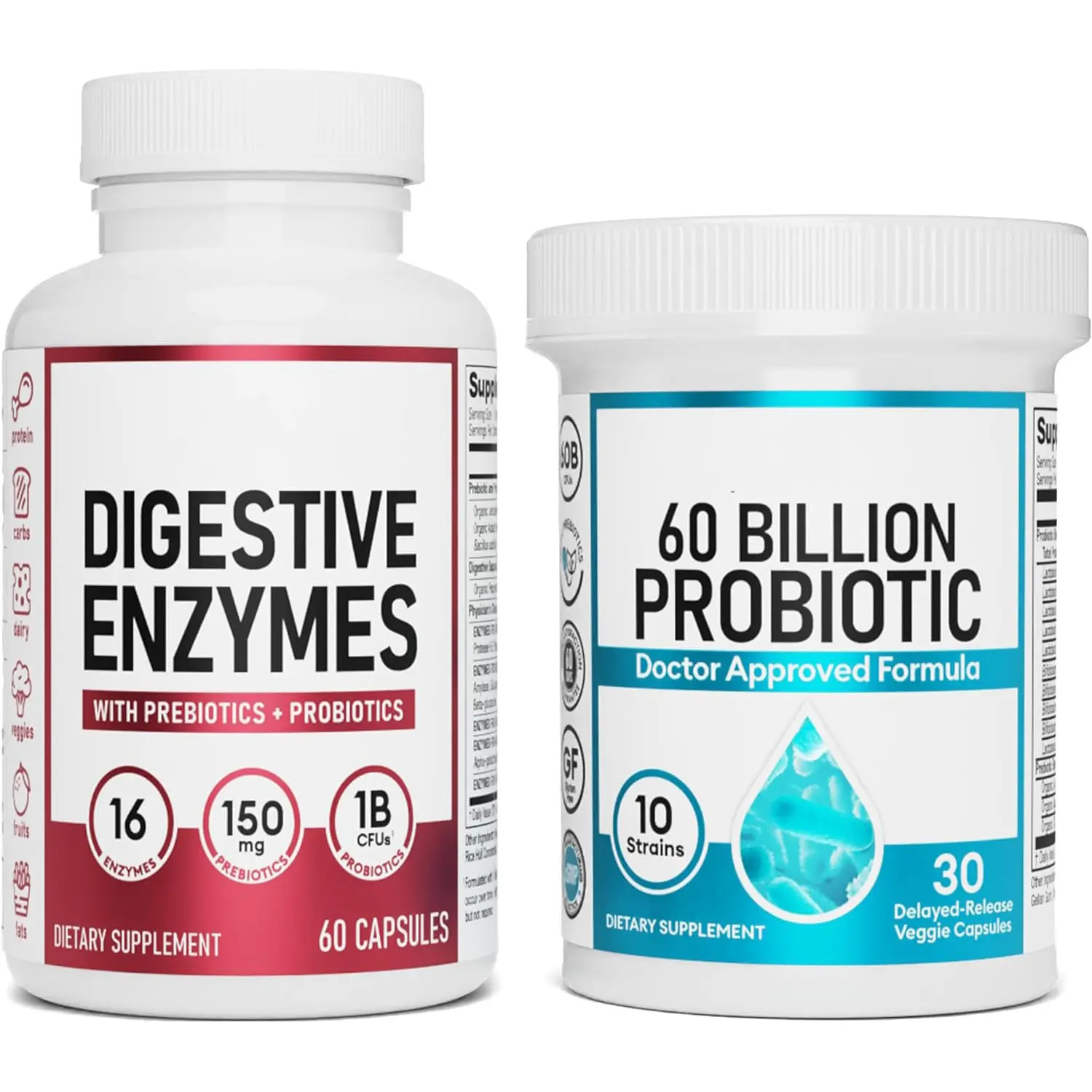 Kapsul probiotik dengan enzim probiotik & enzim pencernaan untuk wanita dan pria mendukung Logo dan kustomisasi Label